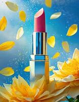 AI generated An energetic and inviting lipstick advertisement photo