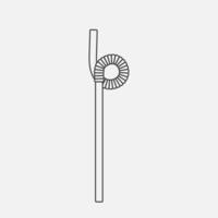 Plastic drinking straw line icon. Vector