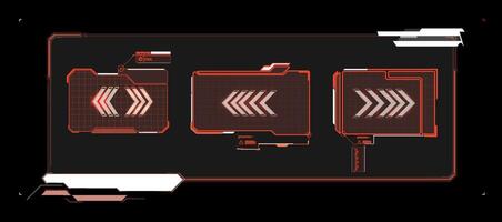 Futuristic Vector HUD Interface Screen Design. Digital callouts titles. HUD UI GUI futuristic user interface screen elements set.