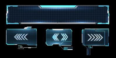 Futuristic Vector HUD Interface Screen Design. Digital callouts titles. HUD UI GUI futuristic user interface screen elements set.