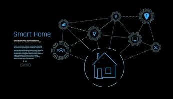 Spider web of network connections with on a futuristic blue background. Connect wireless devices. Vector The building consists