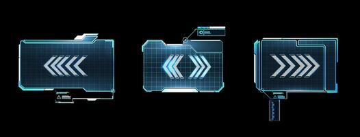 Futuristic Vector HUD Interface Screen Design. Digital callouts titles. HUD UI GUI futuristic user interface screen elements set.