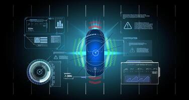 conducción suspensión trabajo controlar sistema sin conductor asistencia. seguro conduciendo. vector futurista coche usuario interfaz hud ui holograma de el coche