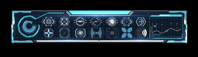 Futuristic Vector HUD Interface Screen Design. Digital callouts titles. HUD UI GUI futuristic user interface screen elements set.