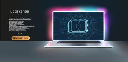 Ai chipset on circuit board in futuristic concept suitable for future technology Data science and big data technology. vector