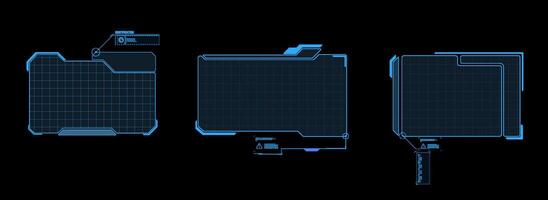 Futuristic Vector HUD Interface Screen Design. Digital callouts titles. HUD UI GUI futuristic user interface screen elements set. High tech screen for video game