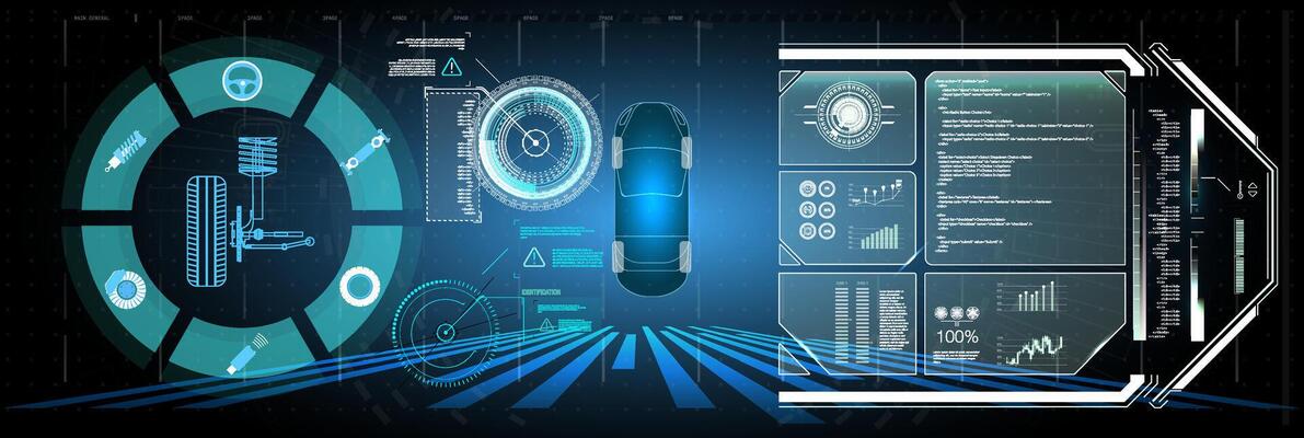 Futuristic Vector HUD Interface Screen Design. Digital callouts titles. HUD UI GUI futuristic user interface screen elements set.
