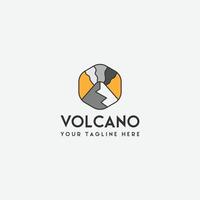 volcán montaña logo vector