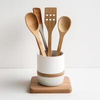 AI generated Display a basic stand for kitchenware. minimal. Ai generated. photo