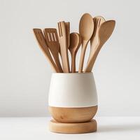 AI generated Display a basic stand for kitchenware. minimal. Ai generated. photo