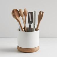 AI generated Display a basic stand for kitchenware. minimal. Ai generated. photo