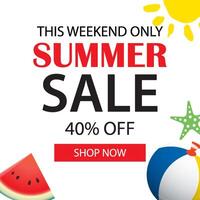 Summer sale banner vector