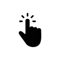 Clicking cursor, pointing hand clicks icon vector