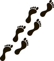 Foot print foot shoes icon Human footprint silhouette Footcare Travel barefoot vector