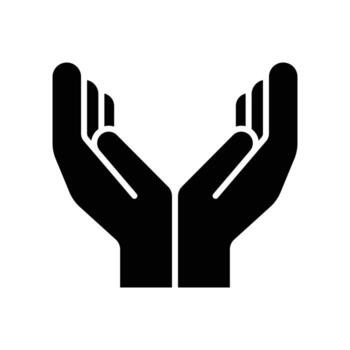 icono de la mano icono solido vector