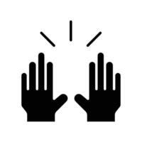 hand icon. solid icon vector