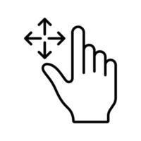 icono de la mano icono de contorno vector