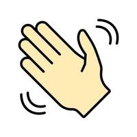 hand icon. lineal color icon vector