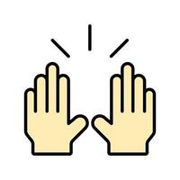hand icon. lineal color icon vector