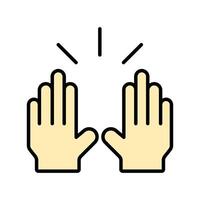 hand icon. lineal color icon vector