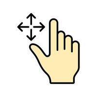 hand icon. lineal color icon vector