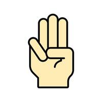 hand icon. lineal color icon vector
