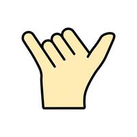 hand icon. lineal color icon vector