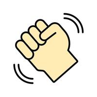 hand icon. lineal color icon vector