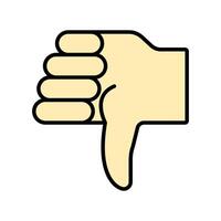 hand icon. lineal color icon vector