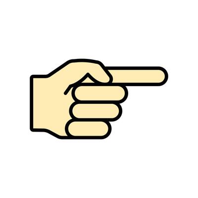 hand icon. lineal color icon