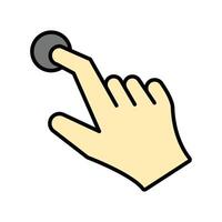 hand icon. lineal color icon vector