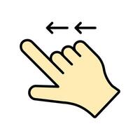 hand icon. lineal color icon vector