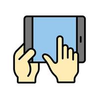 hand icon. lineal color icon vector