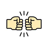 hand icon. lineal color icon vector