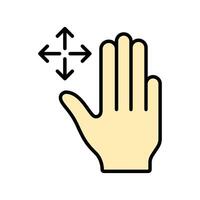 hand icon. lineal color icon vector