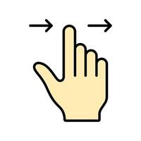 hand icon. lineal color icon vector