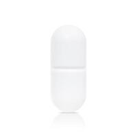 solated White Pill on  White Background. photo