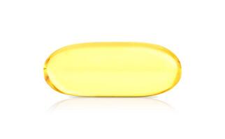 Soft Gel Capsule of Omega 3 Isolated on White Background. photo