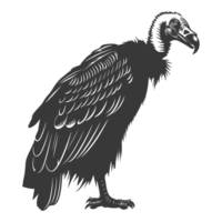 AI generated Silhouette vulture bird animal black color only png