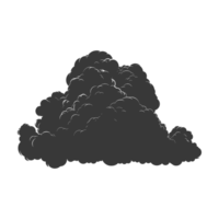 ai generado silueta nube negro color solamente png