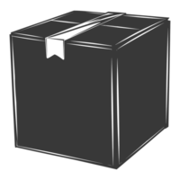 ai généré silhouette papier carton paquet noir Couleur seulement png