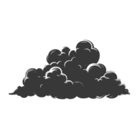 ai generado silueta nube negro color solamente png