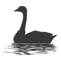 ai generato silhouette Oca animale nuotare nero colore solo pieno nero colore solo png