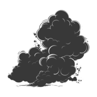 AI generated Silhouette cloud black color only png