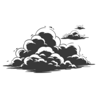 AI generated Silhouette cloud black color only png