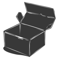 AI generated Silhouette cardboard open black color only png