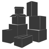 AI generated Silhouette cardboard black color only png