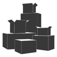 AI generated Silhouette cardboard black color only png