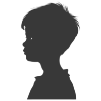 AI generated Silhouette caucasian boy black color only png