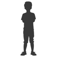 AI generated Silhouette caucasian boy black color only png